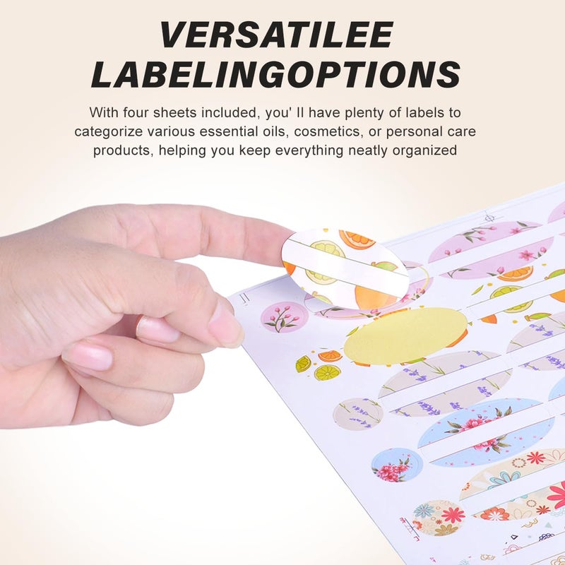 XINGZI 10 Sheets Oval & Round DIY Creative Waterproof Colorful Essential Oils Bottle Labels Cap Stickers Multiple Perfume Bottle Cap Lid Stickers to Keep Organized - Image 5